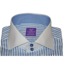 Mens Shirt J.Valintin Turkey Usa Egyption Cotton High Collar 1A19-68 Blue image 8