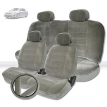 Car Truck Seat Covers Set For Toyota Premium Grade Grey Velour Fabric New - £35.76 GBP