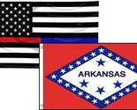 K&#39;s Novelties 3x5 USA Red Blue Line Arkansas State 2 Flag Wholesale Set ... - $9.88