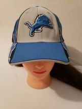 Detroit Lions Football Vintage Stretch Fitted Blue Reebok Hat One Size Cap Nfl - £15.72 GBP