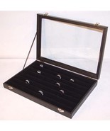 2 ENCLOSED RING DISPLAY BOX  jewelry necklace rings case BRAND NEW TRAY ... - $39.04 CAD