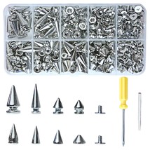 354 Sets Punk Spikes and Studs Kit?8 Sizes Cone Spikes,Metal Tree Spikes... - £25.15 GBP
