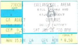 Vintage Outlaws Molly Hatchet Ticket Stub Janvier 26 1980 Oakland California - £35.95 GBP