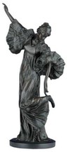 Sculpture TRADITIONAL Lodge Standing Lady Ebony Black Resin Hand-Cast - £299.77 GBP