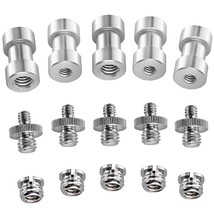 Neewer 15 Pieces 1/4&quot; 3/8&quot; Metal Threaded Screw Converter Adapter for DS... - £21.22 GBP