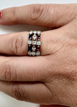 Vintage Estate Jewelry Top Quality Diamond Sapphire Rubies 14K Set of 3 RING - £955.23 GBP