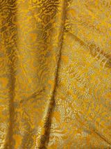 Indian Banarasi Brocade Fabric Yellow &amp; Gold Fabric Wedding Dress Fabric... - £5.85 GBP+