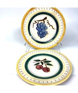 Stangl Pottery Terra Rose Salad Fruit Cherry  Grapes 8&#39;&#39; plates set of 2  - £11.42 GBP