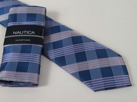 Men's  Nautica Tie and Hankie Set Woven Silky Feel #Nautica-4 Lavender Blue image 2