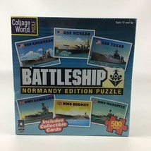 Collage World Battleship Normandy Edition Puzzle Collectible Cards 500 P... - $20.16