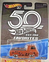 2018 Hot Wheels 50th Favorites #3/10 &#39;60&#39;s Ford Econoline Pickup Brown w/RR Whls - £9.38 GBP