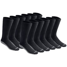 Dickies Mens Multi-pack Dri-tech Moisture Control Boot-length Socks, Bla... - $50.99