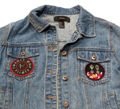 Custom Forever 21 Jean Jacket Band Patches Small -21 Pilots PANIC AT THE DISCO  - $35.49