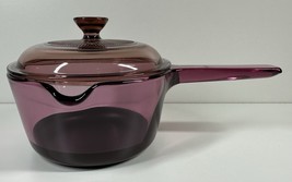 Vision Corning Ware Cranberry 1 Liter Sauce Pot w/Nonstick Coating USA V... - $24.99