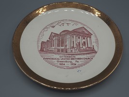 Vintage Otterbein Evangelical Church Greensburg PA Plate Sabina 22K Gold - $14.84
