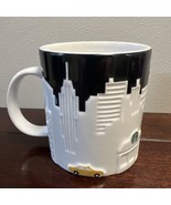 STARBUCKS 2012 NEW YORK CITY 16 OZ  COFFEE MUG YELLOW TAXI SKYLINE 3D EM... - £22.48 GBP