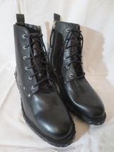 Rebecca Minkoff Gerry Black Leather Studded Laceup Ankle Combat Boots Sz 9.5 New - £74.53 GBP