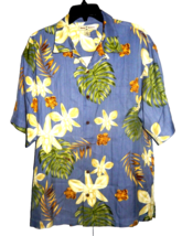 Tommy Bahama Men&#39;s Medium Silk Shirt Hawaiian Floral Short Sleeve Button Down - £22.39 GBP