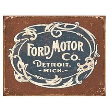 Ford Motor Historic Logo Vintage Style Retro Detroit Dealer Metal Tin Sign New - £17.25 GBP