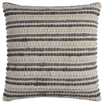 20" Gray Beige Nubby Texture Bands Throw Pillow - $75.49
