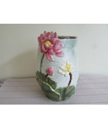 PACIFIC RIM POTTERY FLORAL VASE HANDPAINTED 8.25&quot;H   - $424.27 MXN
