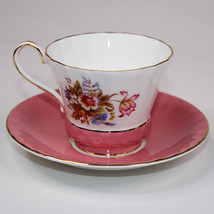 Aynsley England Pink Cup And Saucer Set Bone China Tea Cup Flowers w/Gold Trim - £12.04 GBP
