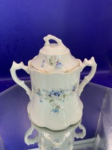 Vintage Crooksville (?) China Forgetmenot Flower Lidded Sugar Bowl Unmarked - £8.22 GBP