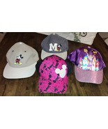 Disney Mickey Mouse &amp; Princess Snap Back Ball Cap Hats Adult/Youth 4pc Lot - $665.05 MXN