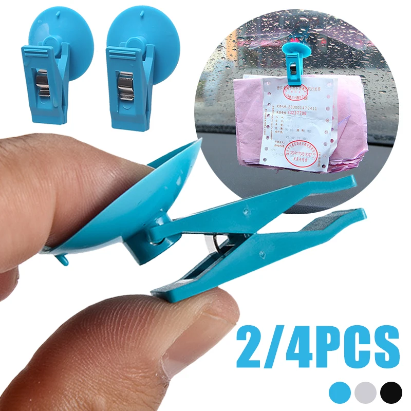 2/4Pcs Suction Cup Car Ticket Clips Universal Auto Interior Window Curtain - $8.26+