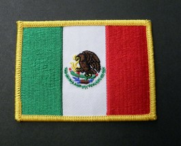 MEXICO MEXICAN FLAG EMBROIDERED SHOULDER PATCH 3.5 X 2.5 INCHES - £4.50 GBP