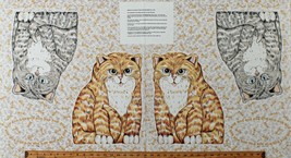 23&quot; X 44&quot; Panel Alex and Siouxle Cats Kittens Kitty Cotton Fabric Panel D477.57 - £12.52 GBP