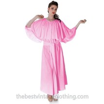 vtg RETRO Vuokko Designer Angel Sleeve Cape Gown Pink Cotton Tent Dress S - $444.61