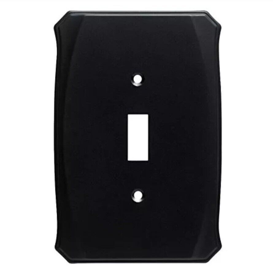 W34472-FB Serene Single Switch Cover Plate Flat Black - $3.46