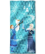Frozen Snowy Hill Beach Towel Light Blue NEW 100% Cotton Elsa Anna Olaf ... - £12.17 GBP