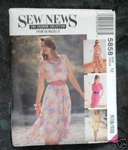 Pattern 5858 Sew News McCall's Misses' Dresses Size 12  - $2.00
