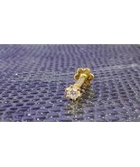 2.2mm Diamante Auténtico Nariz Labios Piercing Tornillo Tuerca Anillo Pi... - $94.01 CAD
