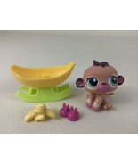 Littlest Pet Shop Baby Monkey 3pc Set Banana Rocker Bassinet 2006 Hasbro... - £14.75 GBP