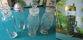 Mid Century Cambridge &amp; Orrefors Etched Glass Cocktail Shakers Pick One - £99.84 GBP