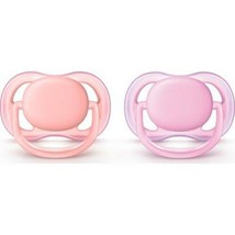 Philips AVENT Ultra Air Pacifier, 0-6 months, pink/peach, 2 pack, SCF245/20 - $8.38