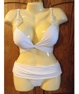 padded wrap bikini swimsuit white sz small S New - $355.23 MXN