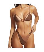Spaghetti Straps Sexy Bikini for Female Bathing Suit Patchwork Color Wom... - $45.78 CAD
