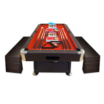 8&#39; Feet Pool Table Snooker Full Set Accessories Vintage Red 8FT with ben... - £2,086.73 GBP