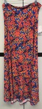 NWT LULAROE Large Coral Blue Gold Black Floral Slinky Maxi Skirt/Strapless Dress - £39.44 GBP