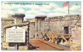 Entrance to Castillo de San Marcos St Augustine Florida Postcard - £6.93 GBP