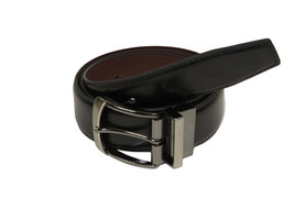 Men&#39;s VALENTINI Plain Leather Belt Pin Buckle Reversible SW63 Black or B... - £23.58 GBP