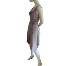 R&amp;M Richards Fit &amp; Flare Cocktail Dress Size 12 Taupe Sleeveless Draped ... - £15.84 GBP