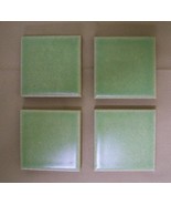 1 Vintage 3&quot; small thick TILE Pale Green Crackle Finish Glazed Ceramic W... - $9.90