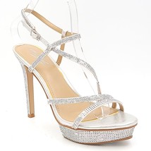 Thalia Sodi Women Slingback Strappy Platform Sandals Sunnie Size US 9.5M Silver - $88.11