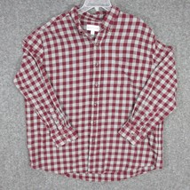 Saddlebred Men&#39;s Flannel Shirt Long Sleeve Red Gray Plaid Size XXL - £12.70 GBP