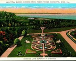 Sunken Garden From Prison Tower Marquette Michigan MI Unused Linen Postc... - £2.29 GBP